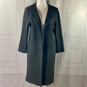 Eileen Fisher Gray Crosshatch Long Jacket XS